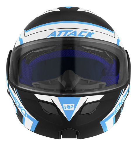 Capacete Fechado Escamoteável Attack Evo Brilhante Pro Tork