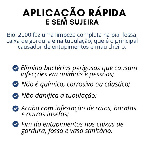 Biol 2000 450g 30 Sachês Desentope Canos Fossas E Tubulações