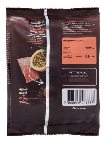 Imagem 2 de 2 de Snack Para Gatos Salmão Com Maracujá Pet Sensations 65g
