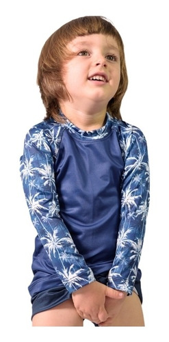 Imagen 3 de 6 de Remera Filtro Uv Niño Palmeras Yakka