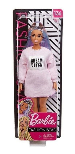 Imagem 6 de 7 de Barbie Fashionista 136 Cabelo Longo Arcoíris Ms Sj