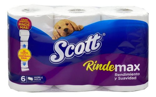 Papel Higiénico Scott Rindemax 21m 1 Paq De 6 Rollos 