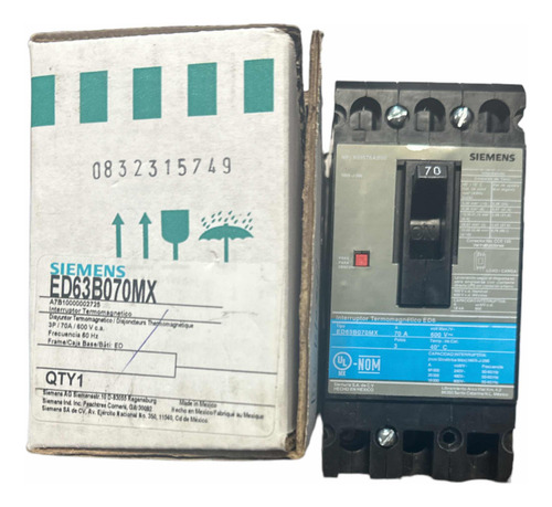 Siemens® Interruptor Electromagnético Ed6 70a Ed6370mx