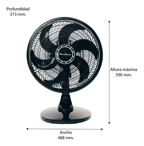 Ventilador De Mesa 16 Moulinex 75 W 3 Velocidades Cantidad de aspas 6 Diámetro 16 cm