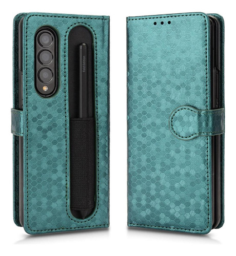 Funda De Piel Tipo Cartera Para Samsung Galaxy Z Fold 3