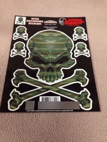 Lethal Threat Designs Forest Camo Skull Decal Lt88715 (x Cck