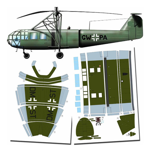 Fa 223 Focke-achgelis 1.33 Papaercraft