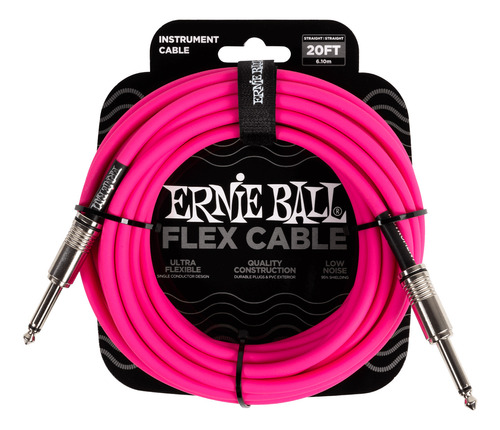 Ernie Ball Cable Para Instrumento P06418 6 Mts Rosado Flex