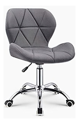 Silla De Oficina Con Respaldo No Reclinable Ergonómica Color Gris