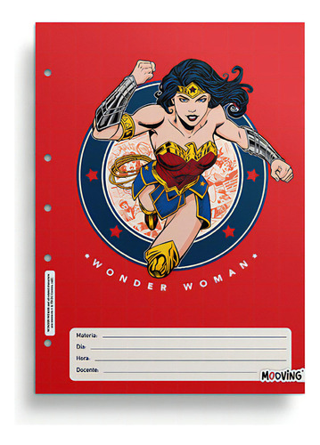 Set Separadores Materia A4 Wonder Woman X 6 Unidades Mooving