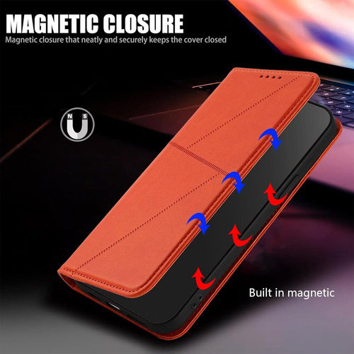 Funda De Piel Tipo Cartera Para Redmi Note 14 Pro 5g/note 14 Pro+ 5g Con Costuras Geométricas Y Ranuras Para Tarjetas