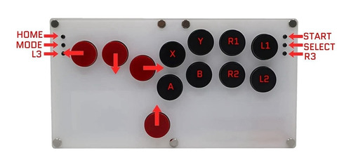 Juego De Mando De Combate Arcade Con Botones Completos Slim