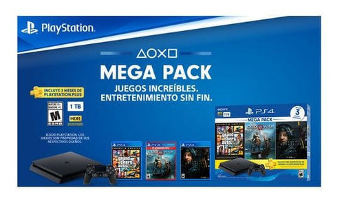Sony Playstation 4 Slim 1tb Mega13 3 Juegos Ps Plus Joystick