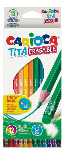 Lapices Color Carioca Tita Erasable X 12 Designed In Italy