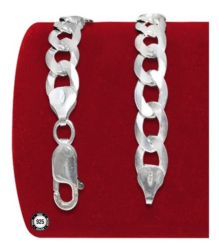 Imagem 1 de 7 de Pulseira Prata 925 Escama Peixe Grumet 8 Mm Maciça Italiana