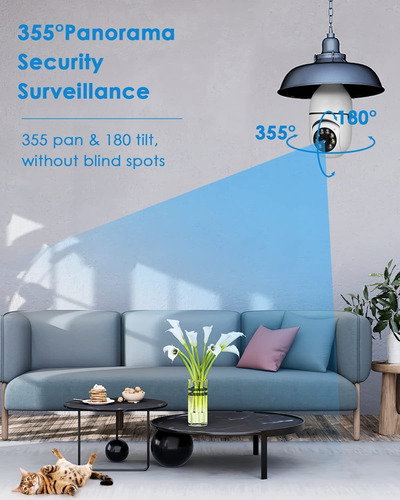 Ofyoo Bombilla Cámara De Seguridad Inalámbrica Exterior I...