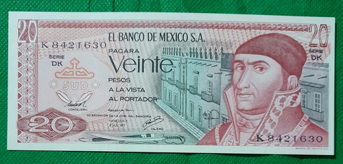 Billete De 20 Pesos, Pais Paises, 1977 Estado  Unc