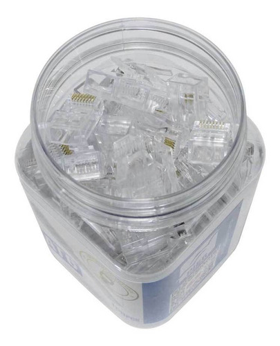 Imagem 4 de 6 de Pote C/ 100 Pç Conector Plug Rj-45 De Passagem Cat6 Ez Crimp