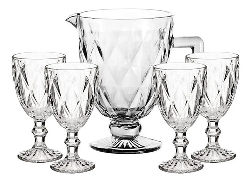 Jarra De Vidro 1,3 Litros Modelo Diamond Cor Transparente