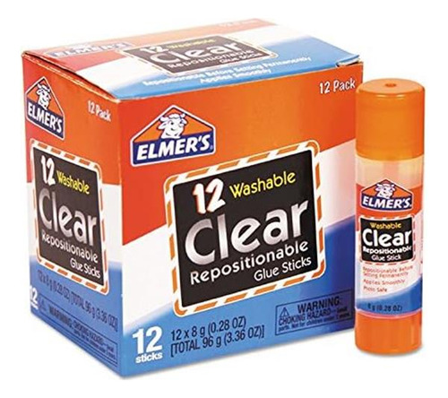 Barra De Pegamento Transparente Elmers (e4064), 12 Recuentos