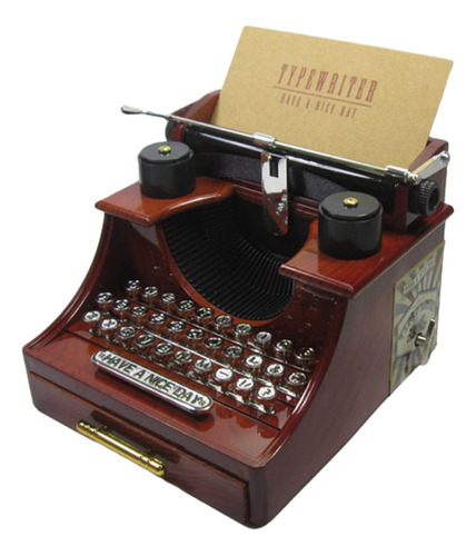 Caja De Música Vintage Con Máquina De Escribir, Regalo Creat