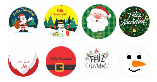 100 Etiquetas Adhesivas Navideñas, Navidad.