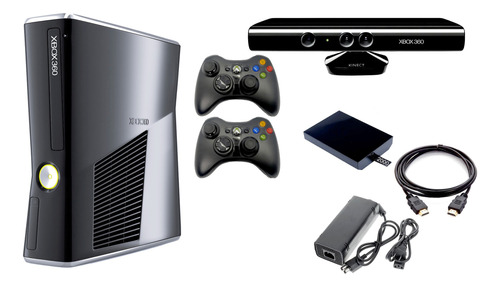 Xbox360 Slim5.0+ Disco 2000gb 500j+2 Controles+ Kinect+2 C.j (Reacondicionado)
