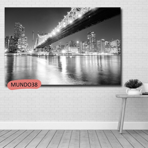 Cuadros Nueva York Puente Brooklyn Tela 40x130 120x70