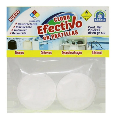 Imagen 3 de 4 de 10 Pastilla Cloro Desinfectante Cisterna Tinaco Envio Gratis