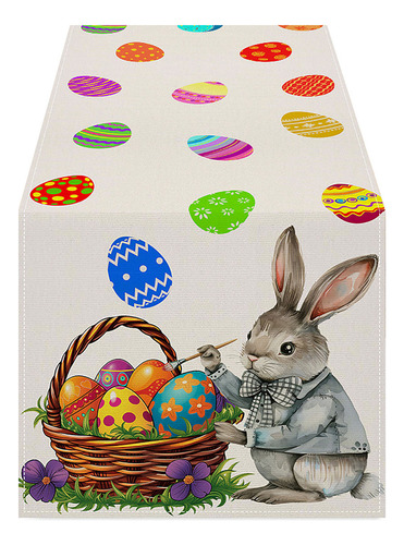 Mesa 3d 4001 Con Bandera De Conejo De Pascua Para Decoración