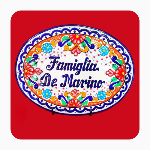 Imagen 10 de 10 de Placa Decorativa Talavera Poblana Personalizada 30x23 Cm Plc