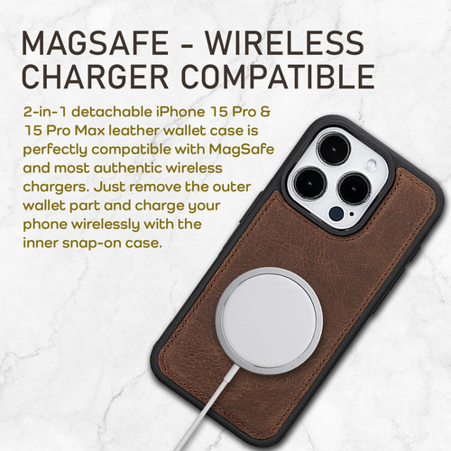 Capa Tipo Carteira Bayelon Para iPhone 15 Pro Max Em Couro I