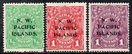Noroeste Pacífico 3 Sellos Mint Ocupación Australiana 1915-2