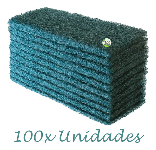 Fibra De Limpeza Pesada Verde 23x10cm Resistente Kit 100 Un