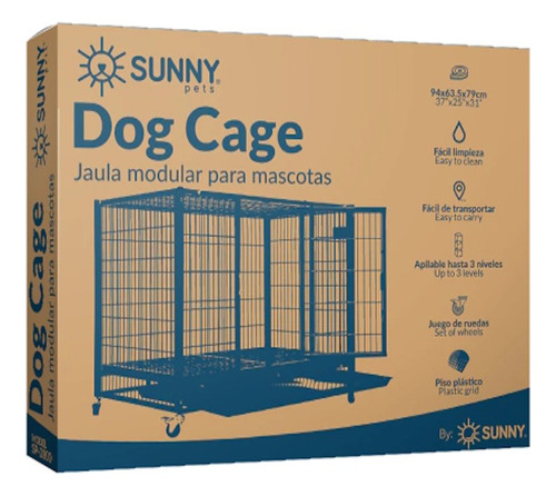 Jaula Metálica Estibable Piso C/2 Comedores Sunny