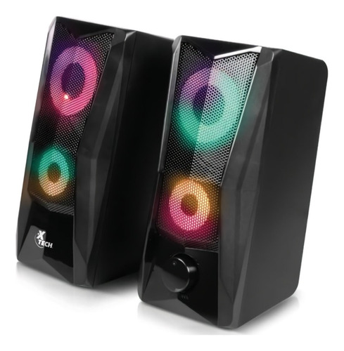 Parlantes Xtech Incendo Estéreo 2.0 Luces Led 3.5mm Xts-130