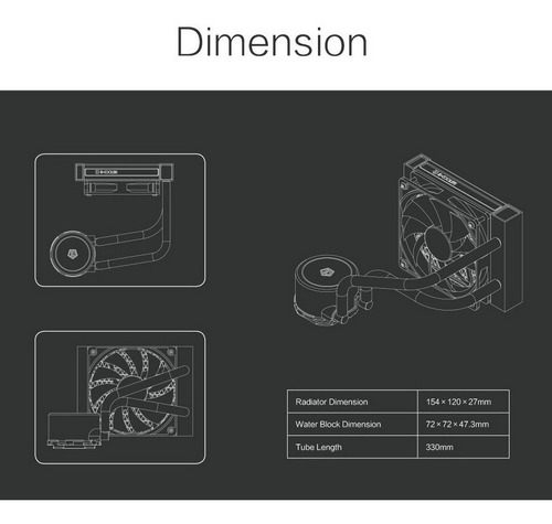 Imagen 6 de 10 de Watercooling Cpu Cooler Id-cooling Frostflow 120x Intel Amd