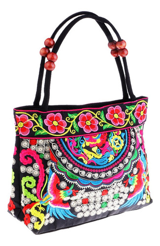 Bolsos Bordados Boho Para Mujer - Bordado De Flores [u]