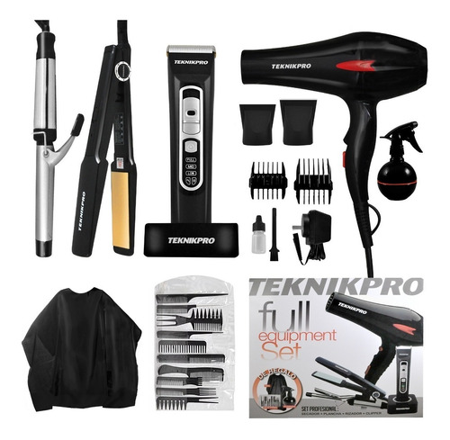 Kit Herramientas De Peluquería Teknikpro Full Equiment