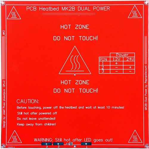 Mesa Cama Caliente Mk2b 12v/24v Impresora 3d Prusa Reprap