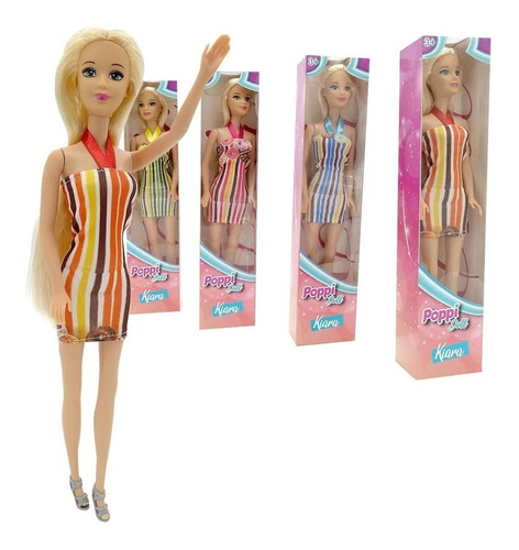 Muñeca Kiara Con Vestido Fashion Articulada 28cm Poppi Ctas