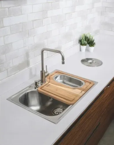 Cesto Tacho Basura Acero Inox Para Empotrar Mesada 5 Lt