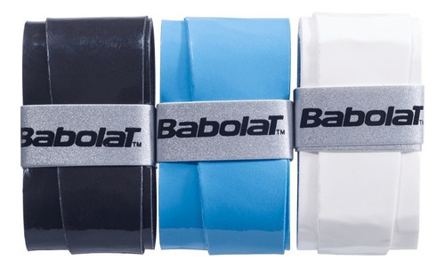 Babolat My Overgrip Colored Overgrip (3 unidades) en color azul, blanco y negro