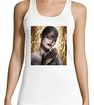 Comprar Musculosa Mujer Mujer Oro Con Brillo De Fondo Y Uñas