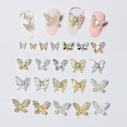 Colgantes Para Uñas Furimuk 3d Con Forma De Mariposa Y Crist