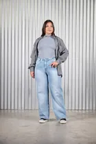 Comprar Jeans Wide Leg Celeste Bolsillo Pulido Talles 46-54 Cenitho