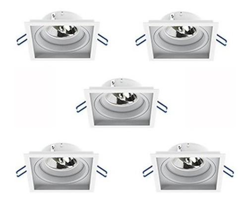 Imagem 2 de 3 de 05 X Spot Embutir Recuado Ar70 Interlight 4703-gz-bm