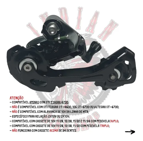 Cambio Traseiro 10v Shimano Tiagra 4700 Gs Medio 34d Speed