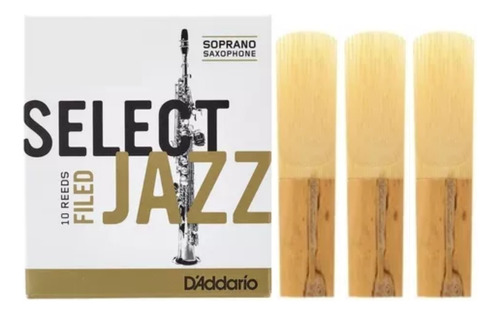 Kit 3 Palhetas Select Jazz Filed - Sax Soprano - 3 Soft