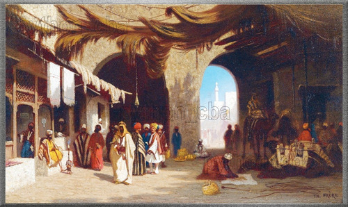 Cuadro Bazar En Beirut - Charles Théodore Frère - 1880s